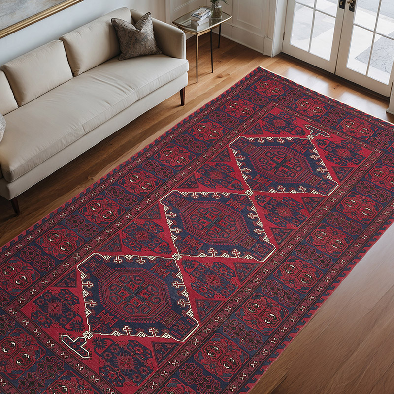 Alfombra Soumak Vintage Caucásica - 201 cm x 352 cm - K0074036