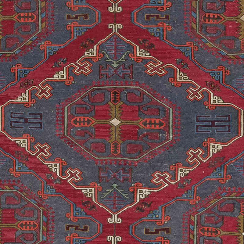 Alfombra Soumak Vintage Caucásica - 215 cm x 380 cm - K0074037