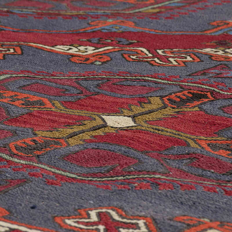 Alfombra Soumak Vintage Caucásica - 215 cm x 380 cm - K0074037