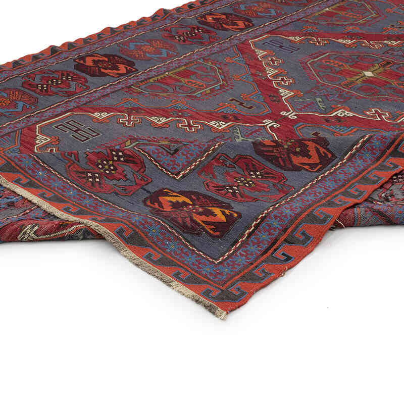Alfombra Soumak Vintage Caucásica - 215 cm x 380 cm - K0074037