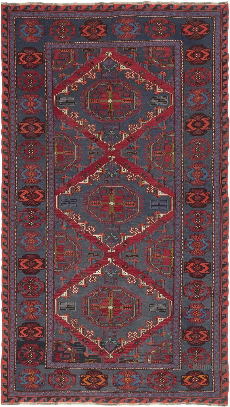 Alfombra Soumak Vintage Caucásica - 215 cm x 380 cm - K0074037