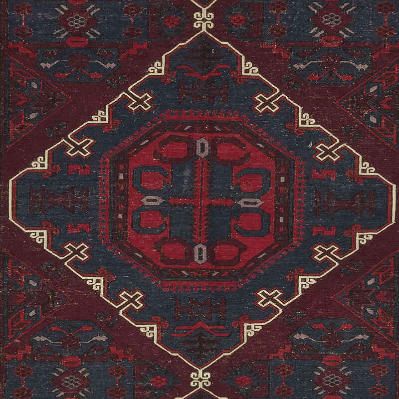 Alfombra Soumak Vintage Caucásica - 210 cm x 390 cm - K0074038