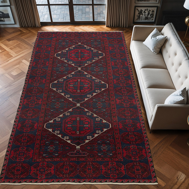 Alfombra Soumak Vintage Caucásica - 210 cm x 390 cm - K0074038
