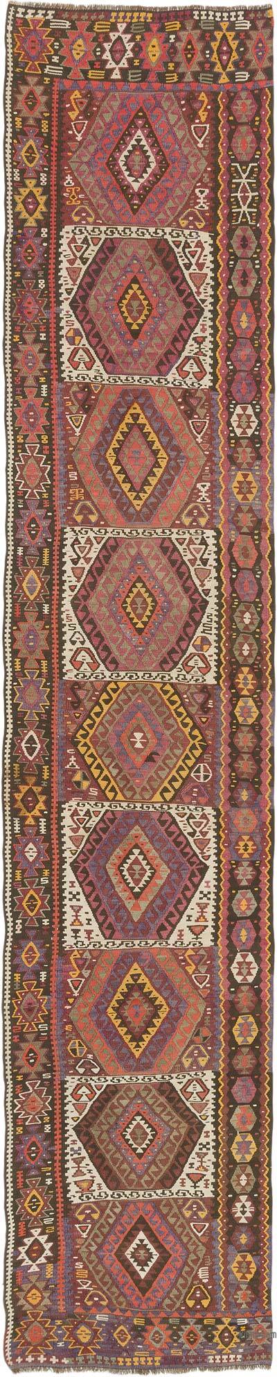 Vintage Kars Kilim Runner - 2' 7" x 13' 1" (31" x 157")