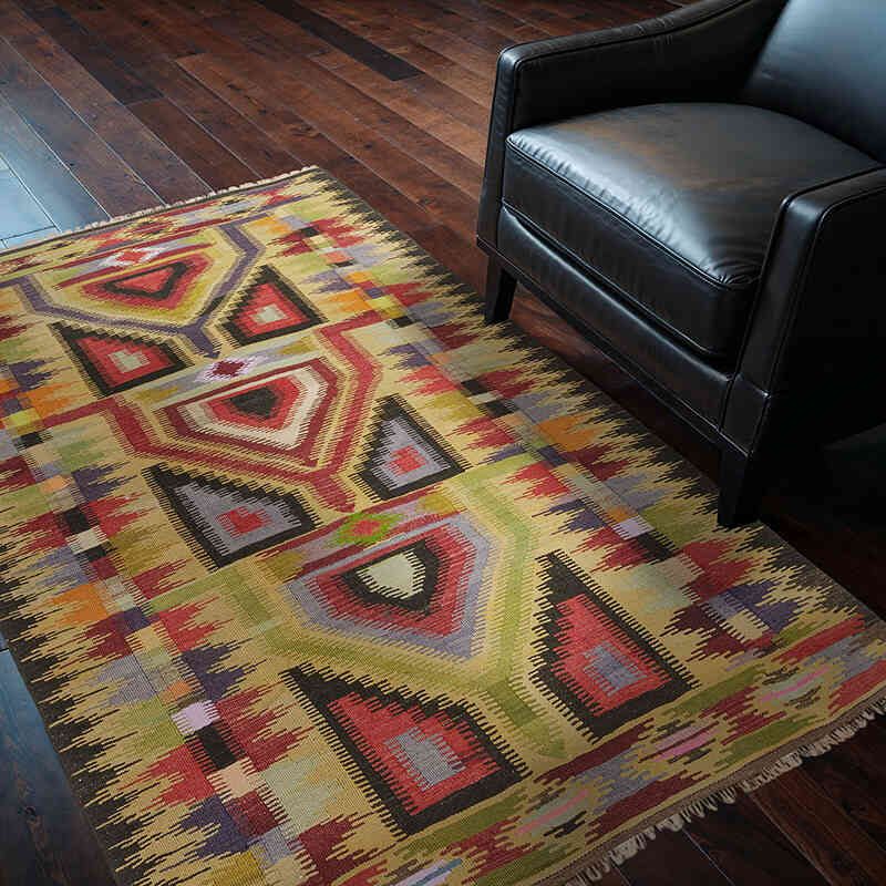 Alfombra Vintage Konya Kilim - 128 cm x 180 cm - K0074055