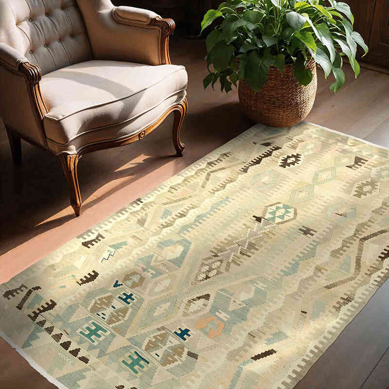 Alfombra Vintage Konya Kilim - 131 cm x 189 cm - K0074058