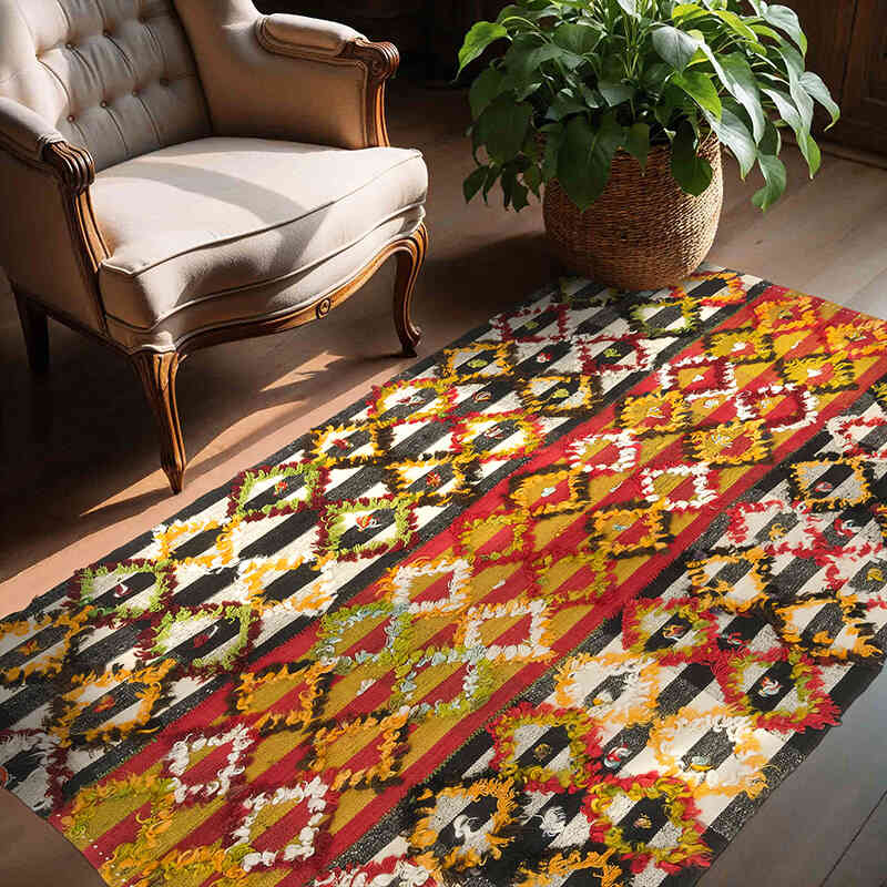 Vintage Anatolian Flatweave - 4' 11" x 6' 7" (59" x 79") - K0074062