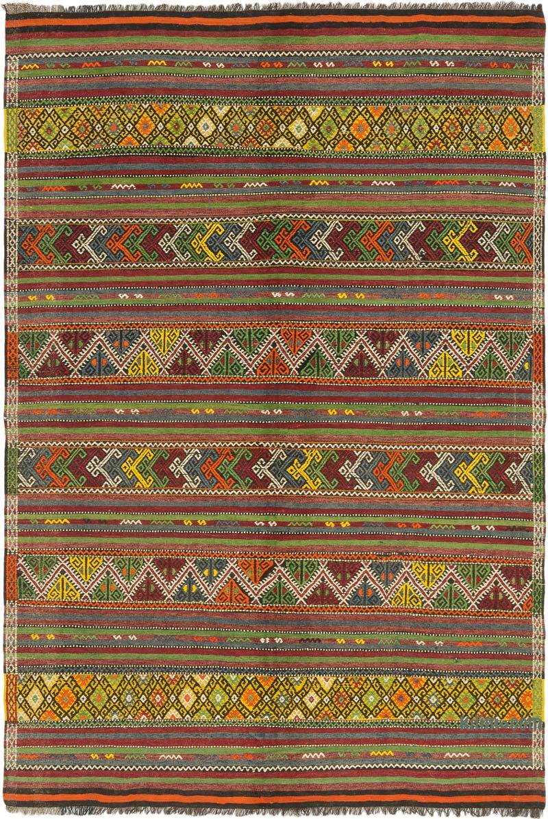 Vintage Anatolian Jijim Rug - 5' 7" x 8' 1" (67" x 97") - K0074075