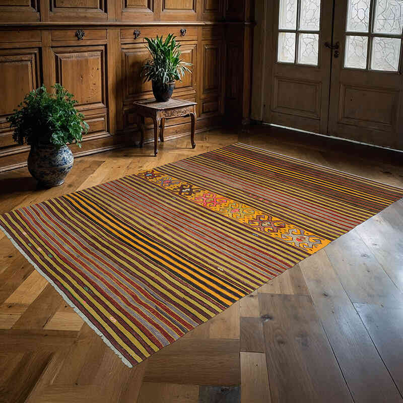 Alfombra Vintage Konya Kilim - 162 cm x 235 cm - K0074076