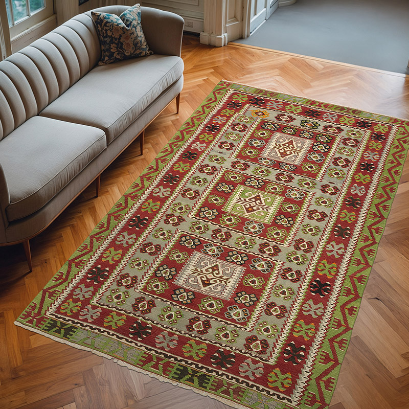 Vintage Esme Kilim Rug - 5' 9" x 9' 2" (69" x 110") - K0074084