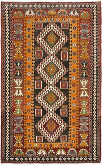 Vintage Caucasian Kilim Rug - 6' 7" x 10' 8" (79" x 128")