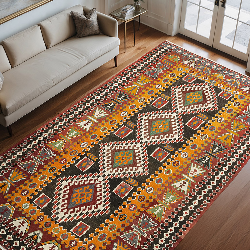 Alfombra Kilim Vintage Caucásica - 200 cm x 325 cm - K0074088