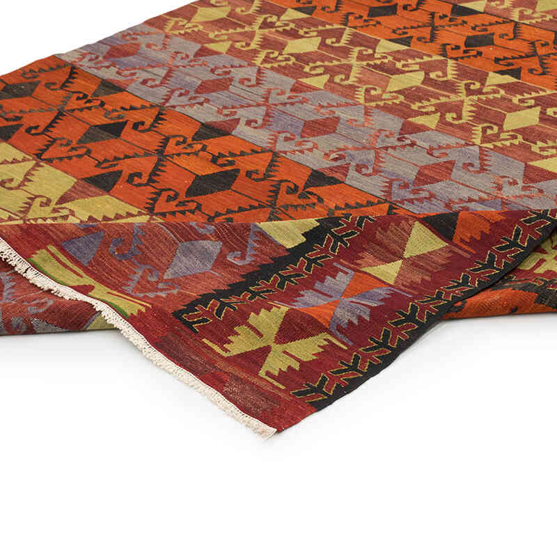 Vintage Afyon Kilim Rug - 5' 11" x 12' 4" (71" x 148") - K0074089