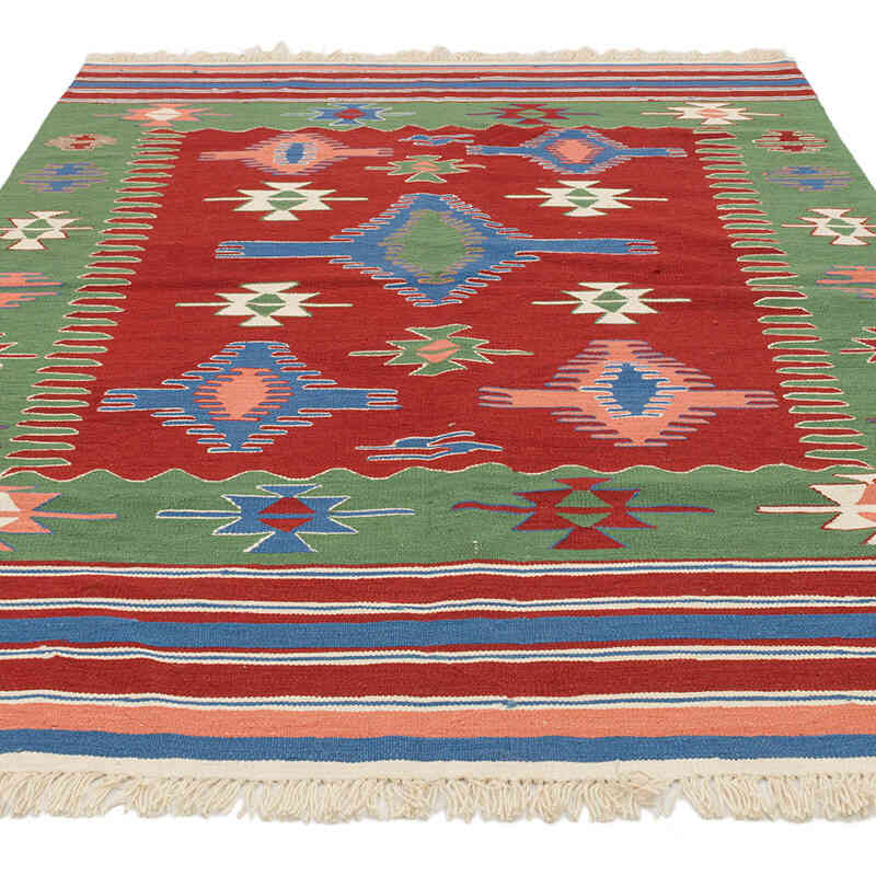 New Handwoven Turkish Kilim Rug - 5'  x 7' 3" (60" x 87") - K0074109