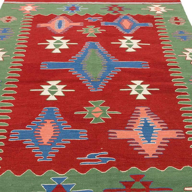 New Handwoven Turkish Kilim Rug - 5'  x 7' 3" (60" x 87") - K0074109
