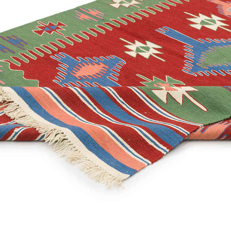 New Handwoven Turkish Kilim Rug - 5'  x 7' 3" (60" x 87") - K0074109