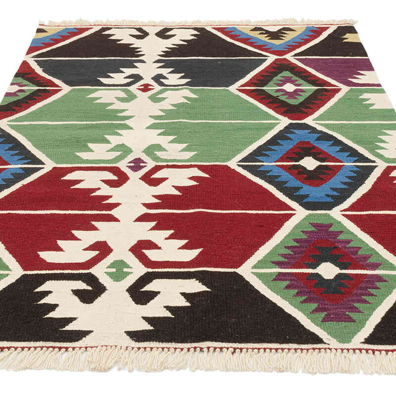 New Handwoven Turkish Kilim Rug - 4' 1" x 5' 11" (49" x 71") - K0074117
