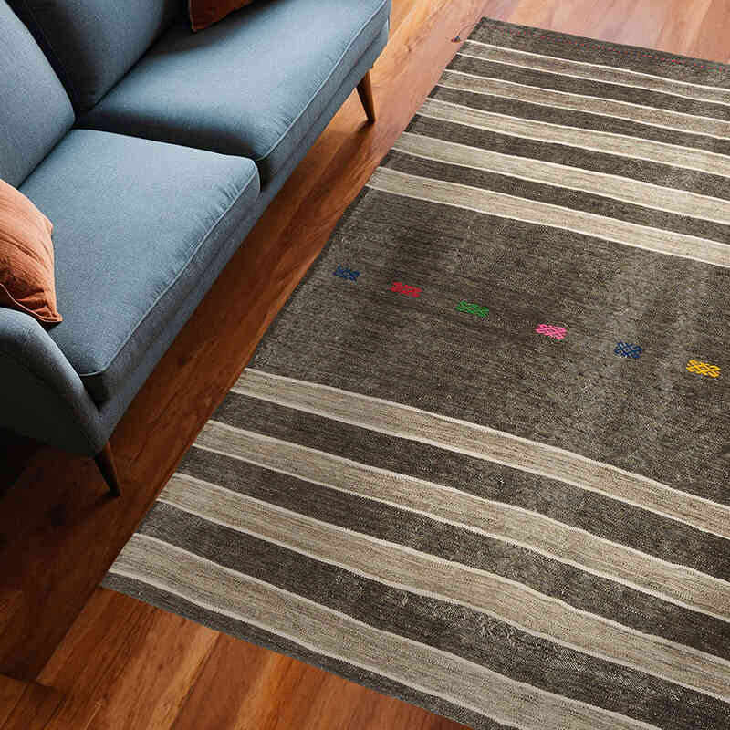 Alfombra Vintage Anatolian Kilim - 190 cm x 241 cm - K0074125