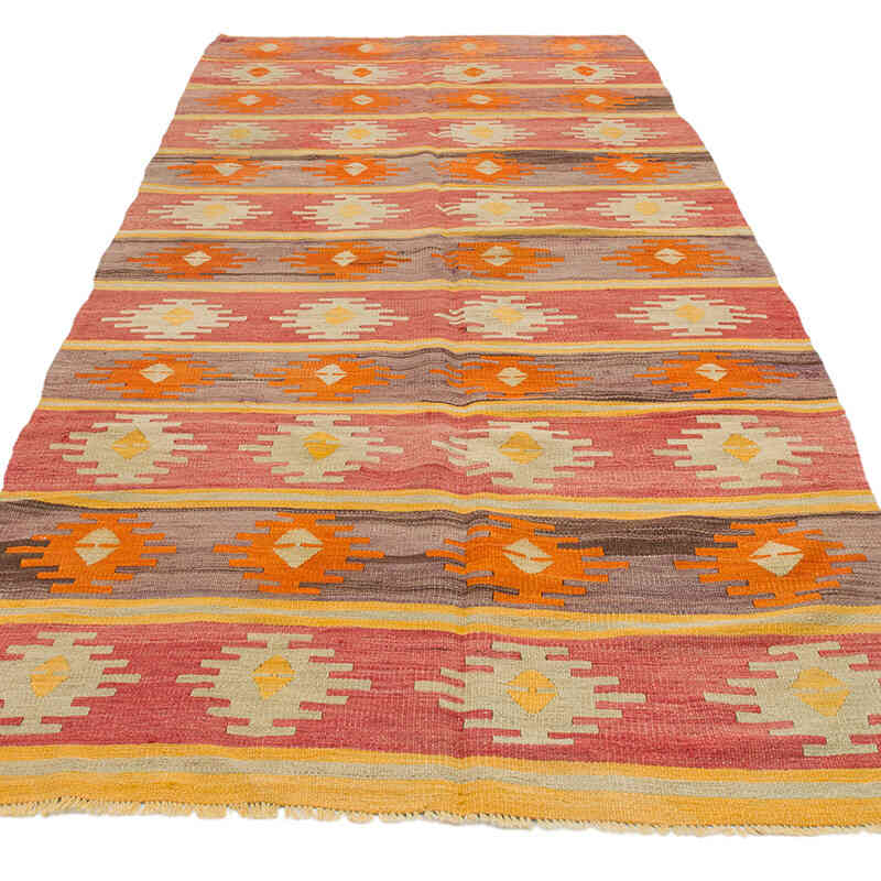 Vintage Afyon Kilim Rug - 3' 11" x 9' 10" (47" x 118") - K0074130
