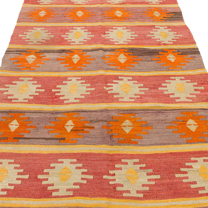 Vintage Afyon Kilim Rug - 3' 11" x 9' 10" (47" x 118") - K0074130