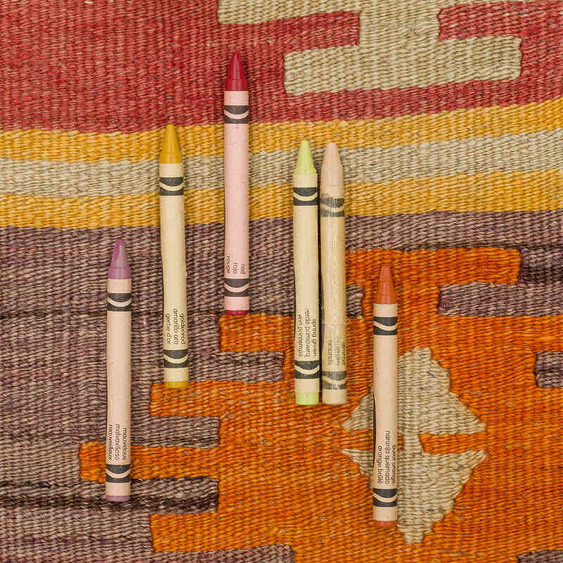 Vintage Afyon Kilim Rug - 3' 11" x 9' 10" (47" x 118") - K0074130