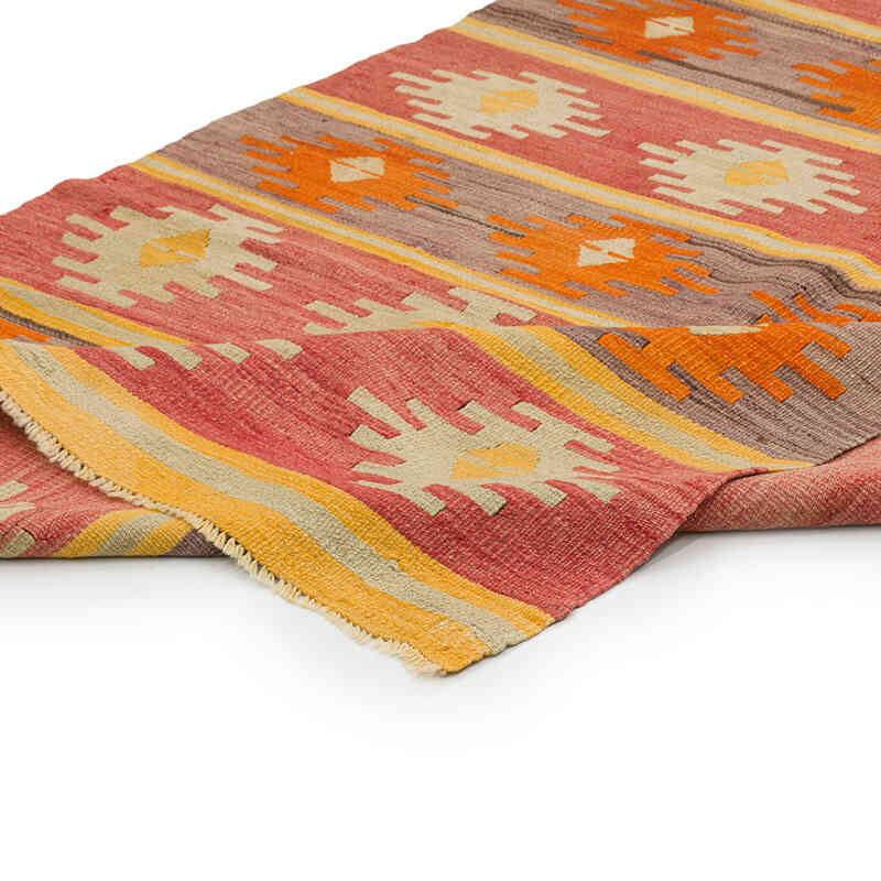 Vintage Afyon Kilim Rug - 3' 11" x 9' 10" (47" x 118") - K0074130