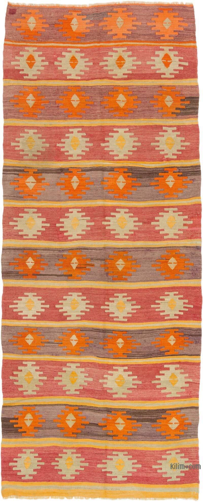 Vintage Afyon Kilim Rug - 3' 11" x 9' 10" (47" x 118") - K0074130