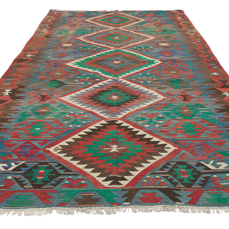 Vintage Denizli Kilim Rug - 5' 7" x 10' 6" (67" x 126") - K0074131