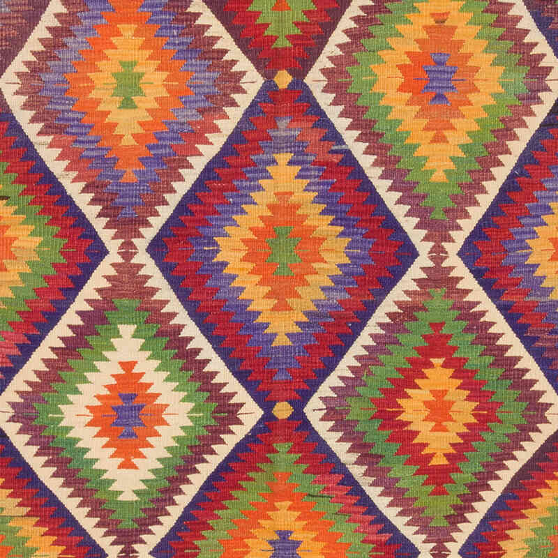 Vintage Fethiye Kilim Rug - 4' 8" x 9' 5" (56" x 113") - K0074154