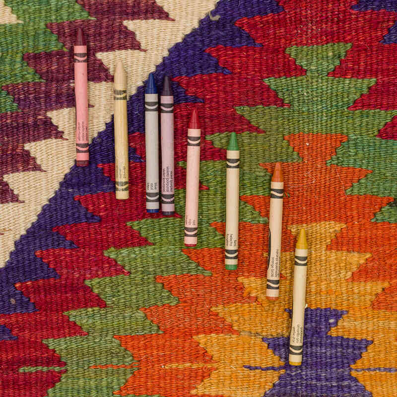 Vintage Fethiye Kilim Rug - 4' 8" x 9' 5" (56" x 113") - K0074154