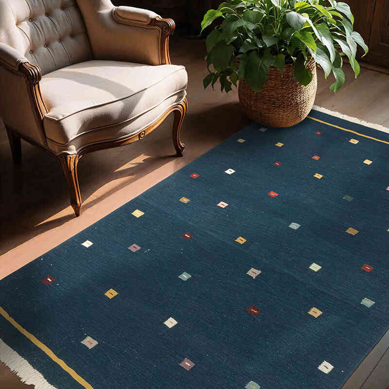 New Handwoven Turkish Kilim Rug - 4' 10" x 6' 11" (58" x 83") - K0074157