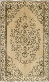Vintage Turkish Hand-Knotted Rug - 5' 7" x 8' 10" (67" x 106")