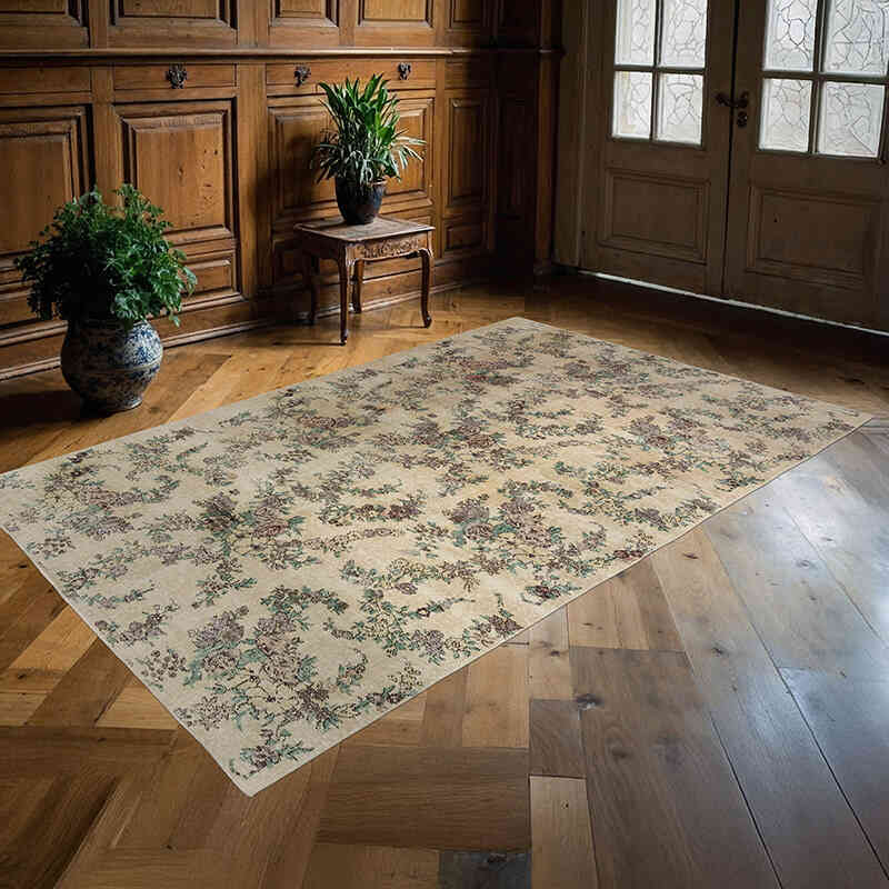 Alfombra Vintage Turca Anudada a Mano - 160 cm x 245 cm - K0074169