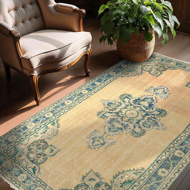 Alfombra Vintage Turca Anudada a Mano - 150 cm x 212 cm - K0074170