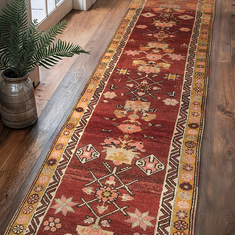 Vintage Tribal Runner Rug - 2' 9" x 11' 7" (33" x 139") - K0074180