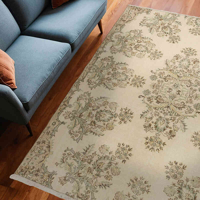 Vintage Turkish Hand-Knotted Rug - 6' 8" x 8' 3" (80" x 99") - K0074197