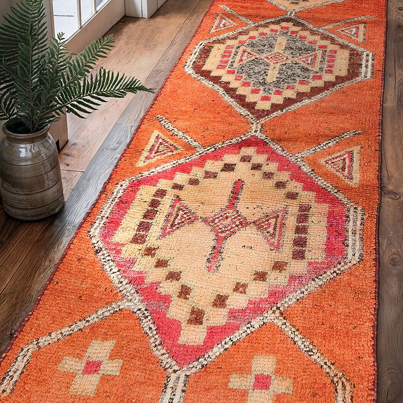 Vintage Tribal Runner Rug - 3'  x 9' 10" (36" x 118") - K0074204