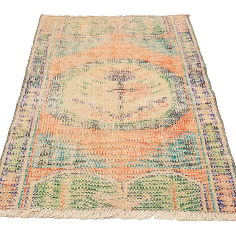 Alfombra Vintage Turca Anudada a Mano - 73 cm x 128 cm - K0074215