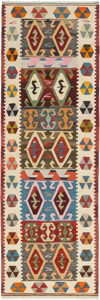 New Turkish Handwoven Kilim Runner - 3' 6" x 10' 5" (42" x 125")