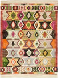 New Turkish Handwoven Kilim Rug - 8' 10" x 11' 10" (106" x 142")