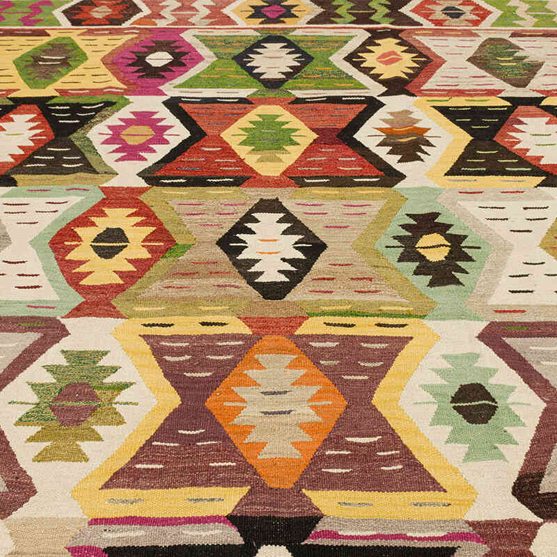 New Turkish Handwoven Kilim Rug - 8' 10" x 11' 10" (106" x 142") - K0074240