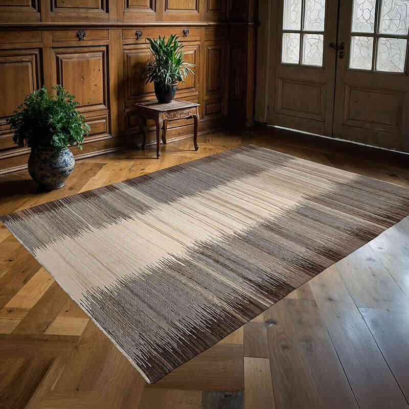 New Hand-Woven Kilim Rug - 5' 8" x 7' 10" (68" x 94") - K0074306