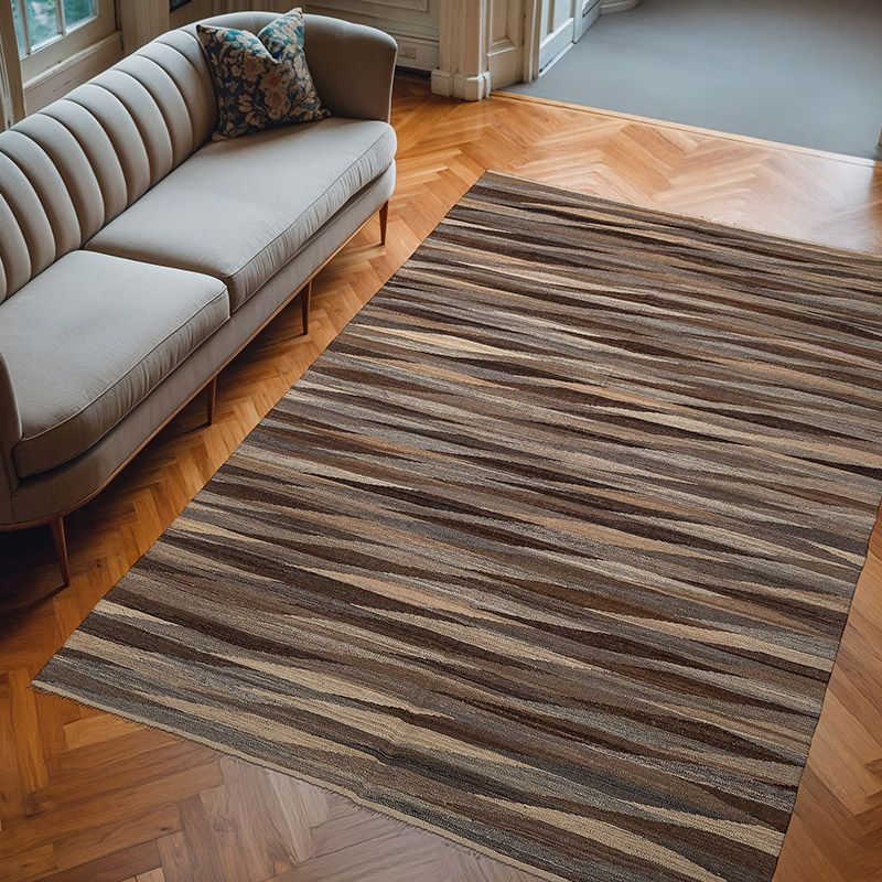 New Hand-Woven Kilim Rug - 6' 6" x 9' 7" (78" x 115") - K0074311