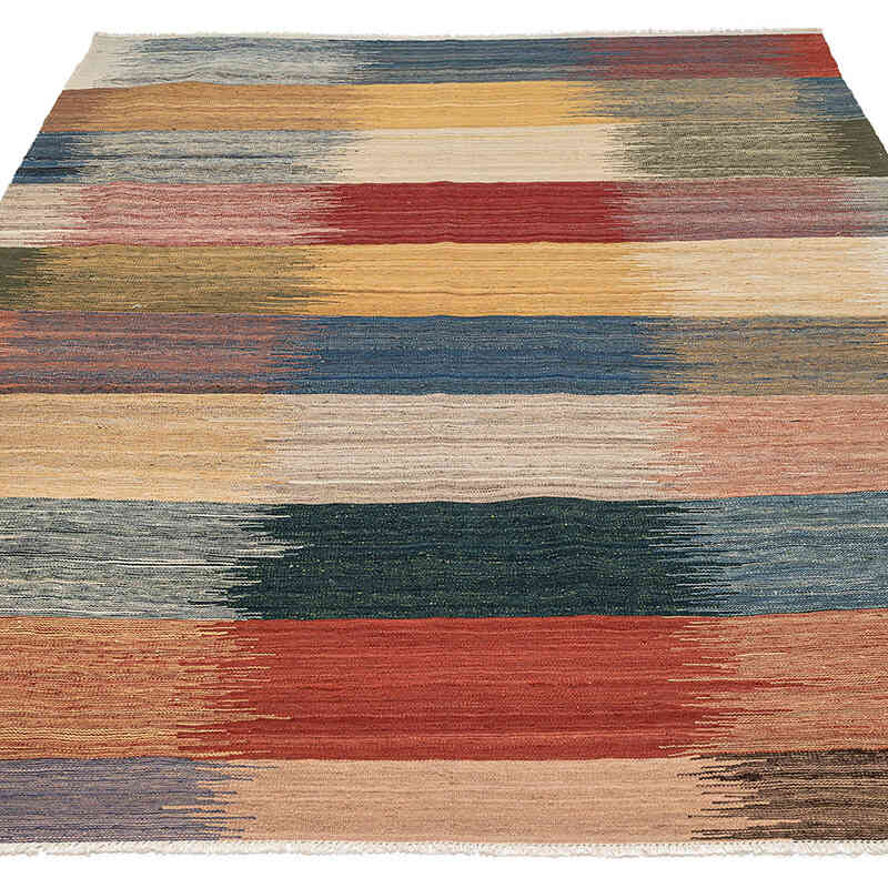 New Hand-Woven Kilim Rug - 5' 10" x 8' 2" (70" x 98") - K0074315