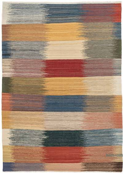 New Hand-Woven Kilim Rug - 5' 10" x 8' 2" (70" x 98")