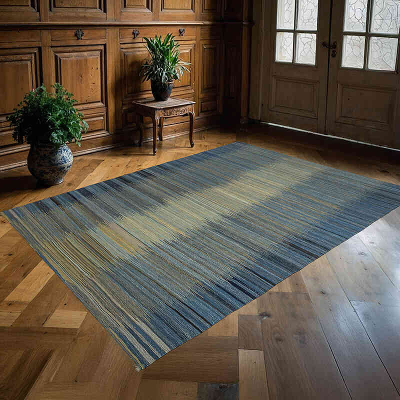 New Hand-Woven Kilim Rug - 5' 9" x 7' 11" (69" x 95") - K0074318
