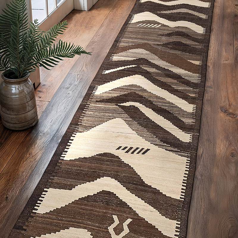 New Hand-Woven Kilim Runner - 2' 8" x 11' 7" (32" x 139") - K0074328
