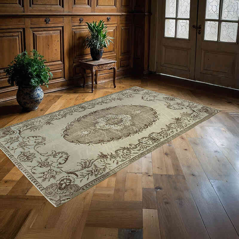 Over-dyed Vintage Hand-Knotted Turkish Rug - 5' 2" x 8' 6" (62" x 102") - K0074462