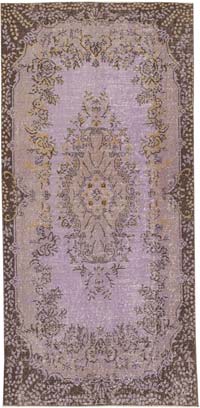 Over-dyed Vintage Hand-Knotted Turkish Rug - 3' 7" x 7' 7" (43" x 91")
