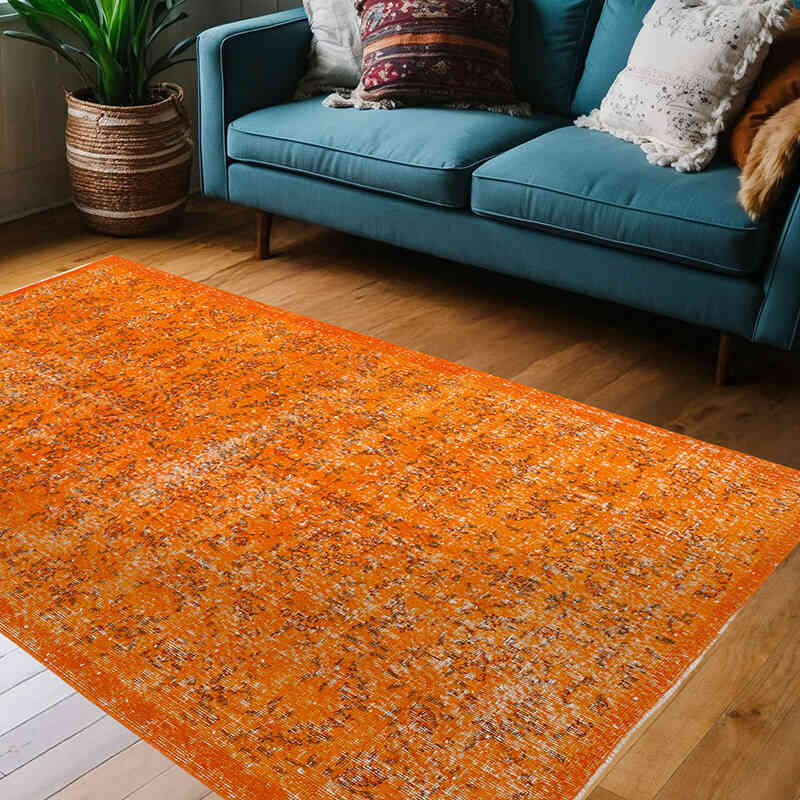 Alfombra Turca Vintage Sobre-teñida - 133 cm x 213 cm - K0074471